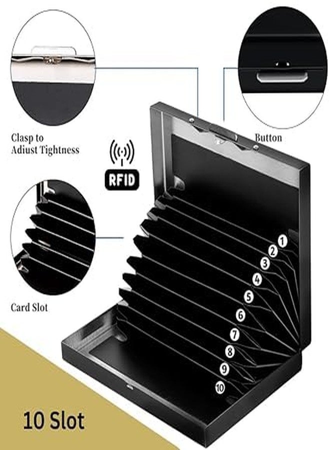 encELade RFID Protected Stainless Steel Black Real Life Hero 10 Slot Credit/Debit/ATM Card Holder for Men & Women - Image 3
